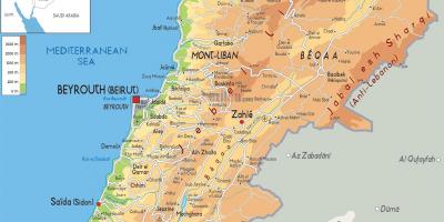 Mapa de el Líbano física