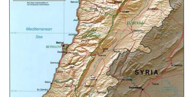 Mapa topográfico del Líbano