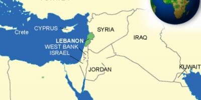 El líbano en el mapa