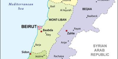 Mapa de el Líbano político